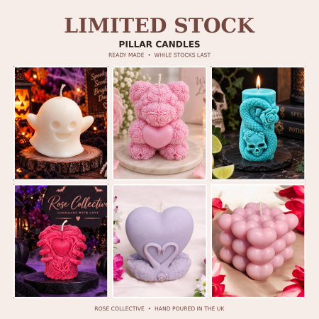 Limited Stock Pillar Candles, Handmade Scented Decorative Candles, Choose Your Design