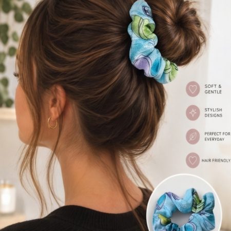 Patterned hair scrunchies