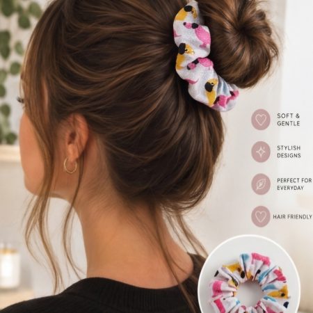 Patterned hair scrunchies
