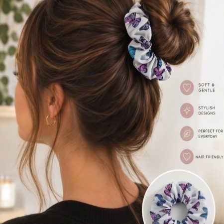 Patterned hair scrunchies