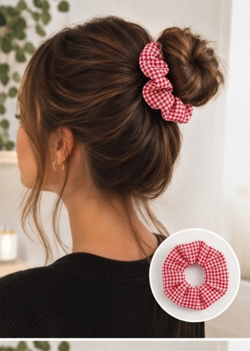 Patterned hair scrunchies