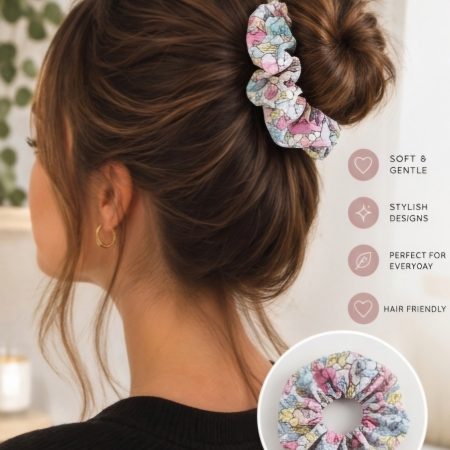 Patterned hair scrunchies