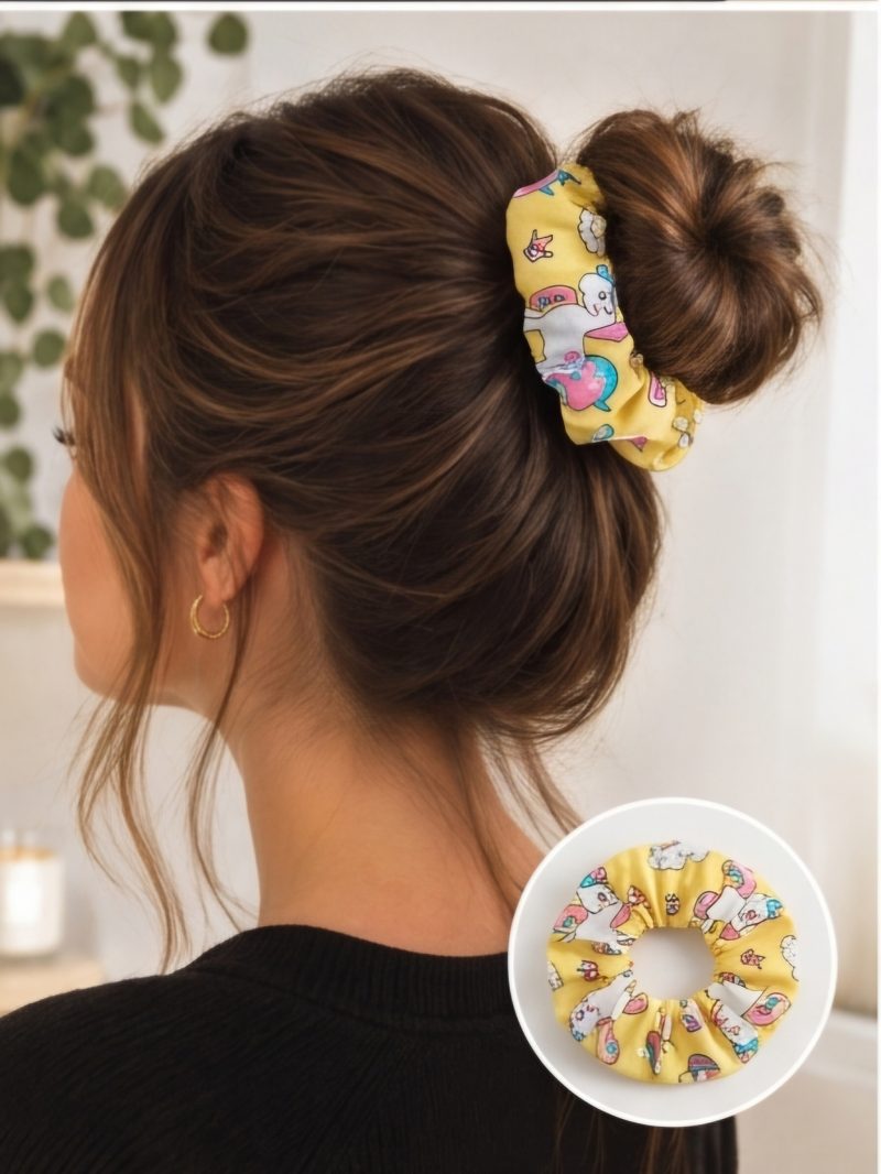 Patterned hair scrunchies