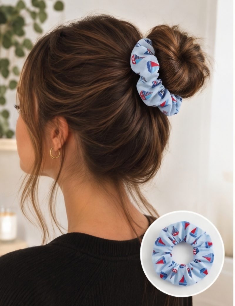 Patterned hair scrunchies