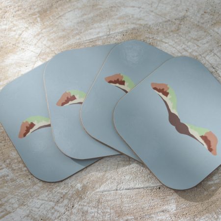 Set of four Sycamore seed coasters