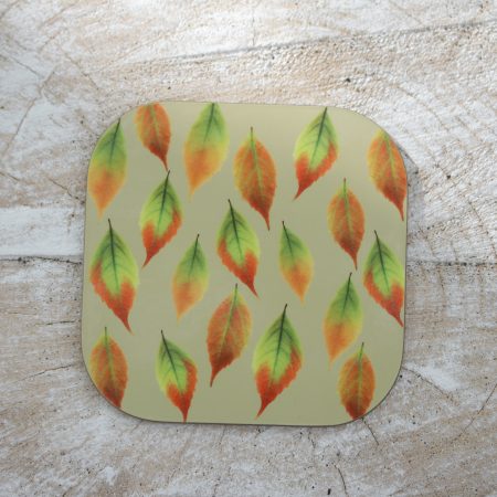 Set of four falling leaves coasters