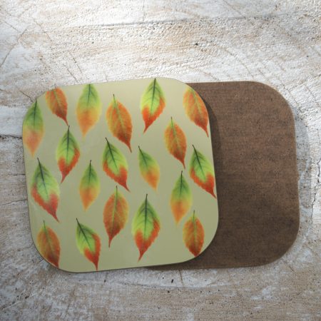 Set of four falling leaves coasters