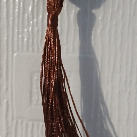 3 Hearts with golden/green sequins and colourful tassel