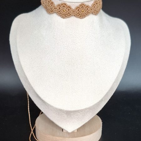 Palest Gold Macrame Choker Necklace