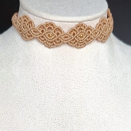 Palest Gold Macrame Choker Necklace