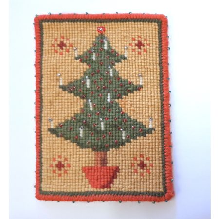 Christmas tree tapestry kit to sew in counted cross-stitch, Christmas craft to make and gift