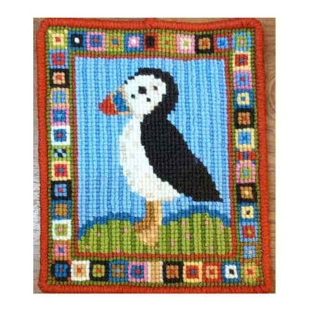 Puffin Tile Tapestry kit to enjoy stitching in Counted Cross-stitch