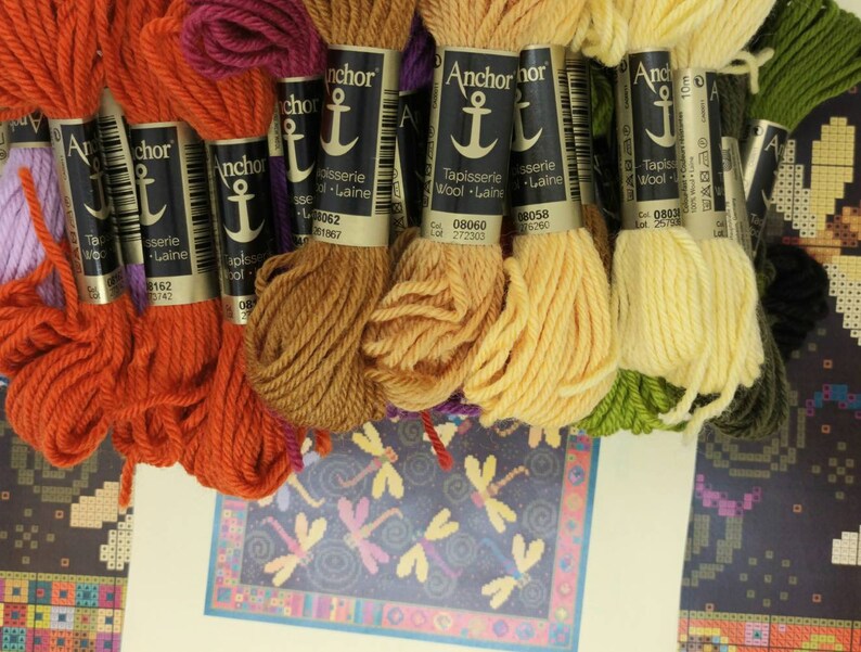 Dragonfly Dance tapestry picture, cushion or wall-hanging kit