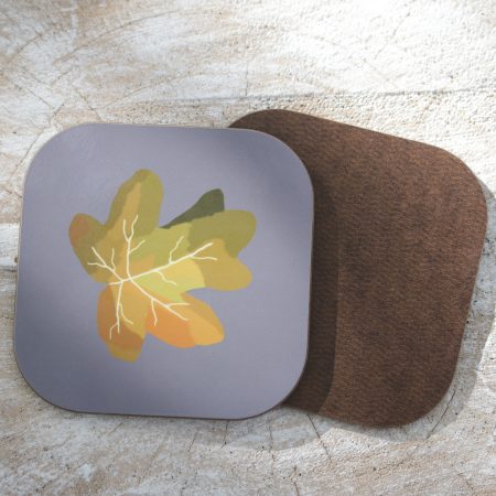 Set of four autumn leaf coasters