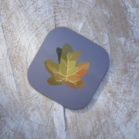Set of four autumn leaf coasters
