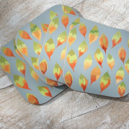 Set of four leaf coasters