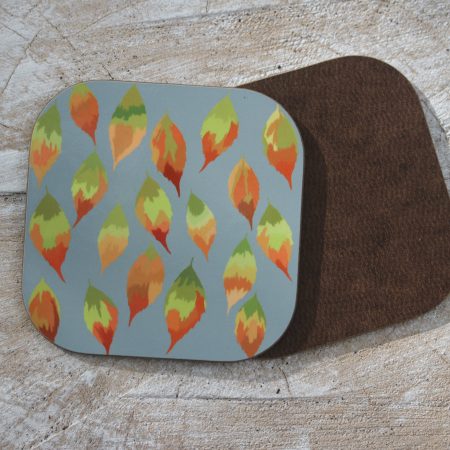 Set of four leaf coasters