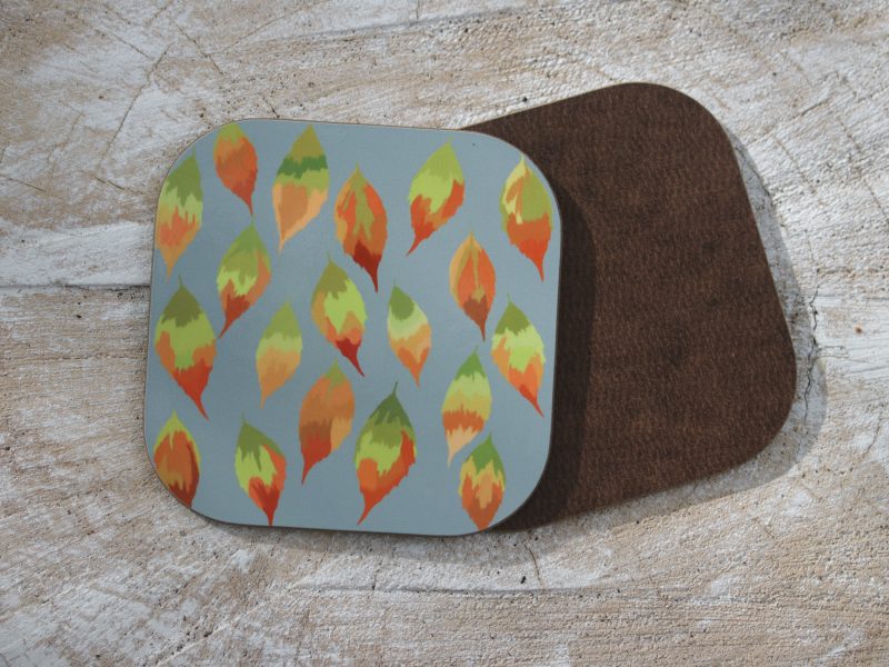 Set of four leaf coasters