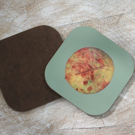 Set of four Cotoneaster leaf coasters