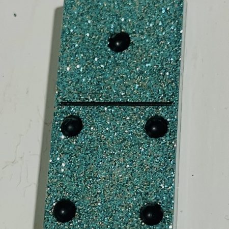 Resin, glittered domino set