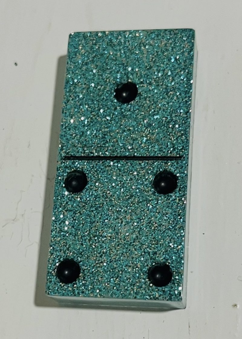 Resin, glittered domino set