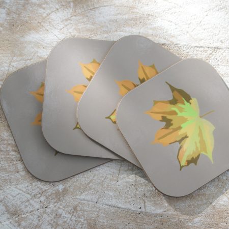 Set of four Sycamore leaf coasters