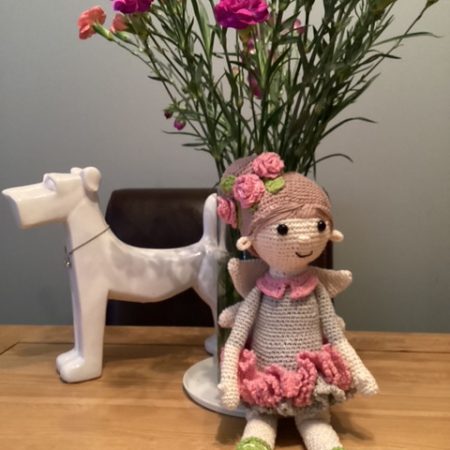 Anna The Flower Fairy, hand made crochet doll