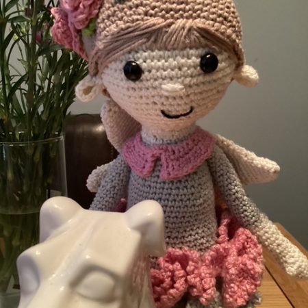 Anna The Flower Fairy, hand made crochet doll