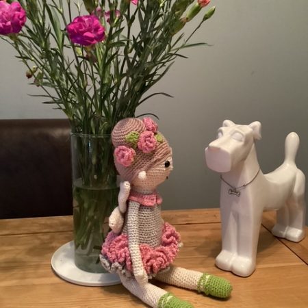Anna The Flower Fairy, hand made crochet doll