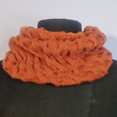 Handknitted 100% wool cowl.