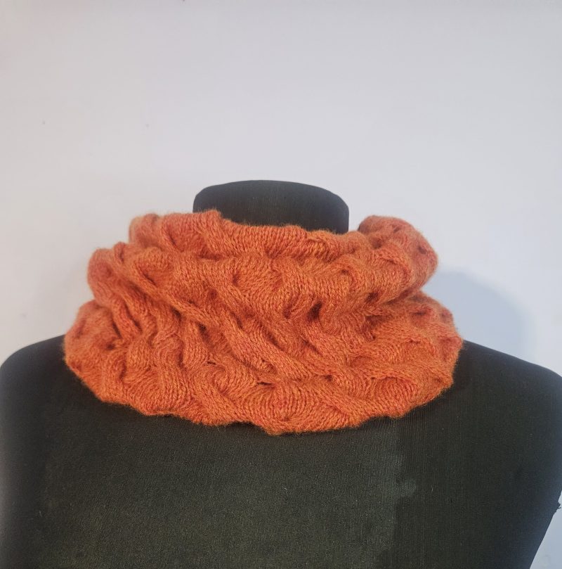 Handknitted 100% wool cowl.