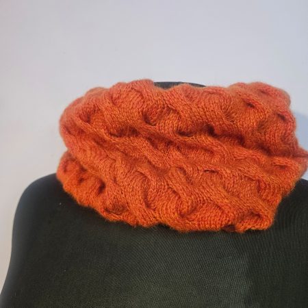 Handknitted 100% wool cowl.