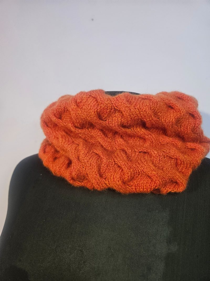 Handknitted 100% wool cowl.