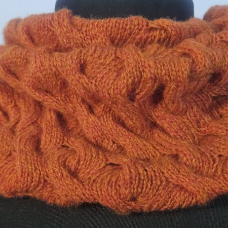 Handknitted 100% wool cowl.