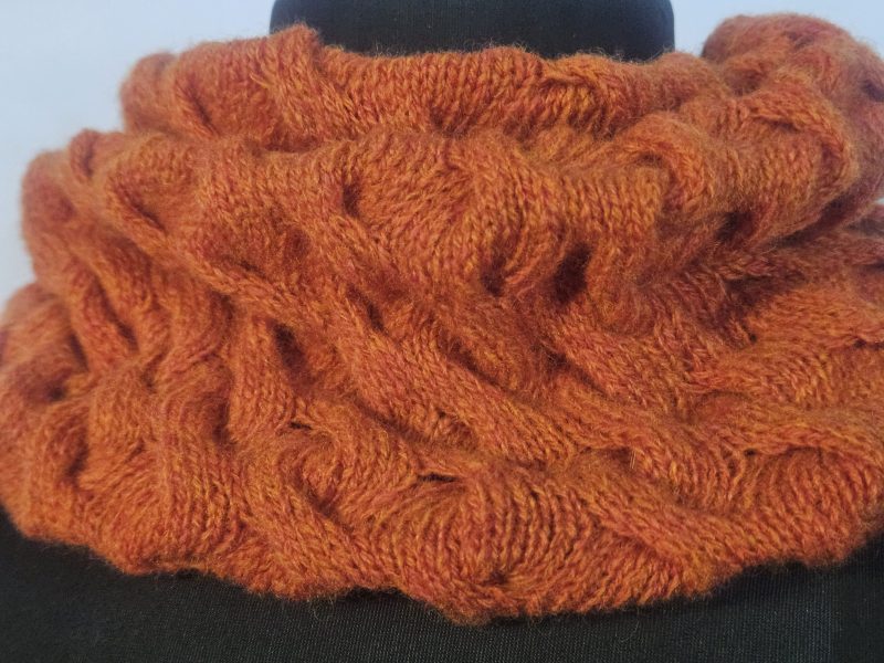 Handknitted 100% wool cowl.
