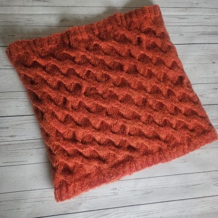Handknitted 100% wool cowl.