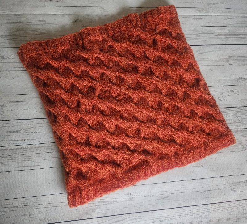 Handknitted 100% wool cowl.