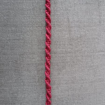 Handmade Macrame Twist Wristlet Keyring – Burgandy with Heart Lobster Clasp and D Ring