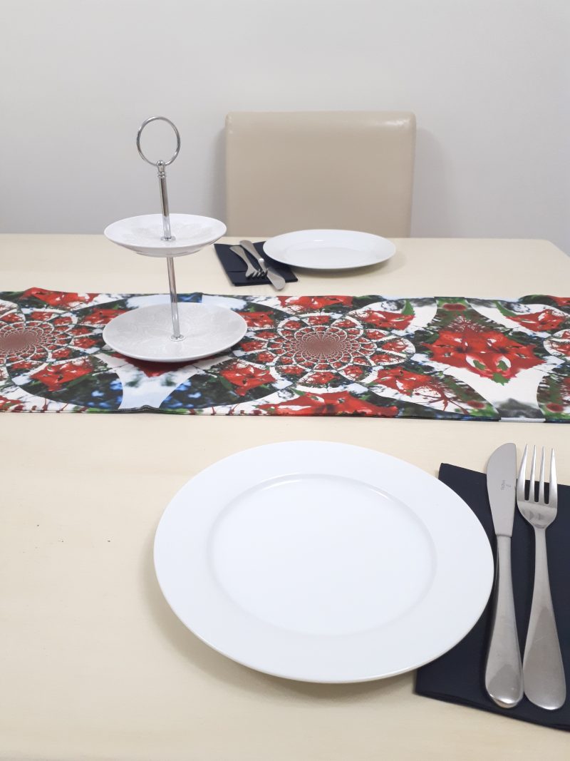 Zara Table Runner. Linen Fabric Protector.