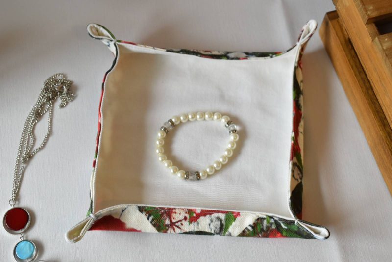 Zara Handmade Trinket Tray, Fabric Accessory Storage Holder