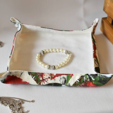 Zara Handmade Trinket Tray, Fabric Accessory Storage Holder