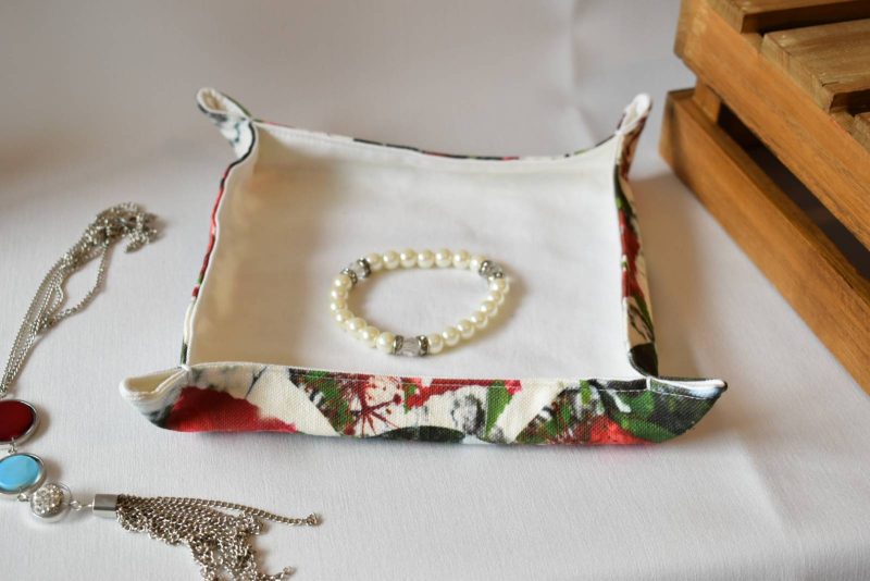 Zara Handmade Trinket Tray, Fabric Accessory Storage Holder