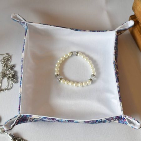 Roxana Handmade Trinket Tray, Fabric Accessory Storage Holder