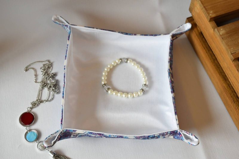 Roxana Handmade Trinket Tray, Fabric Accessory Storage Holder