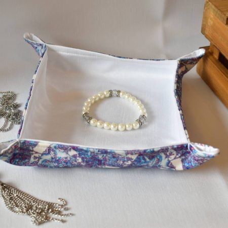 Roxana Handmade Trinket Tray, Fabric Accessory Storage Holder