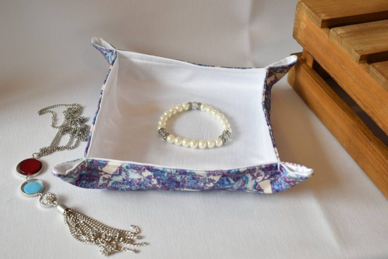 Roxana Handmade Trinket Tray, Fabric Accessory Storage Holder