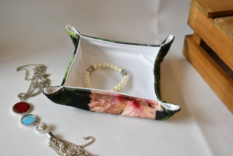 Ayana Handmade Trinket Tray, Fabric Accessory Storage Holder
