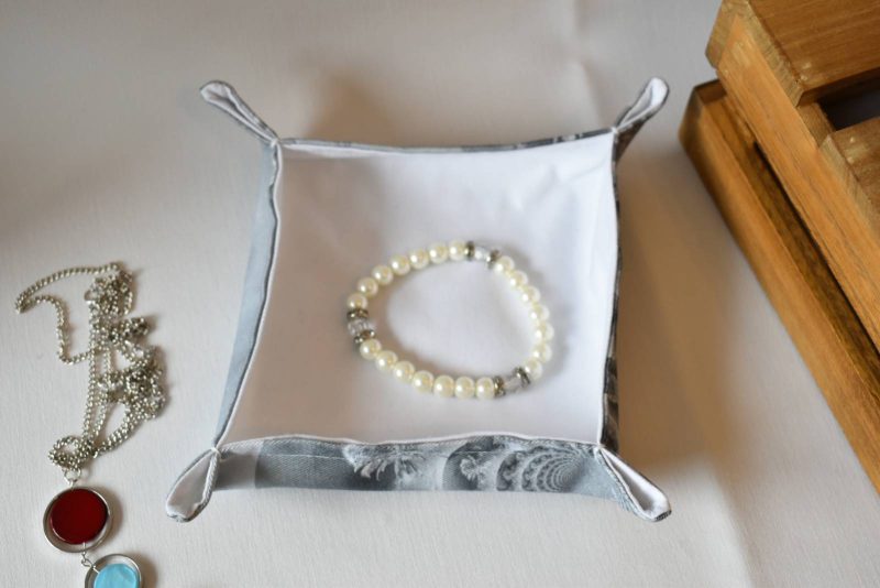 Zoria Handmade Trinket Tray, Fabric Accessory Storage Holder