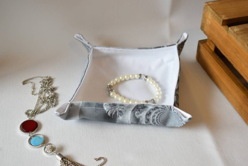 Zoria Handmade Trinket Tray, Fabric Accessory Storage Holder