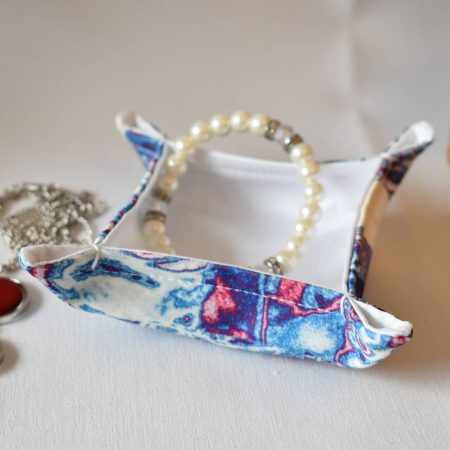 Roxana Handmade Trinket Tray, Fabric Accessory Storage Holder
